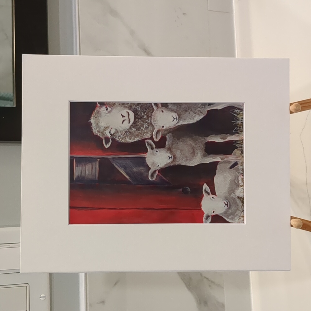 🎨Matted Art Print of Acrylic Painting - Picture 1 of 3